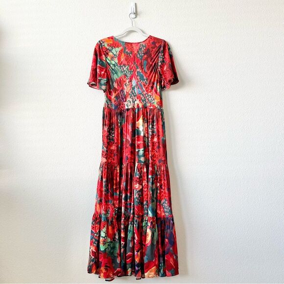 Soft Surroundings Printemps Abstract Flora Maxi Dress in Red Size Small - Picture 4 of 8